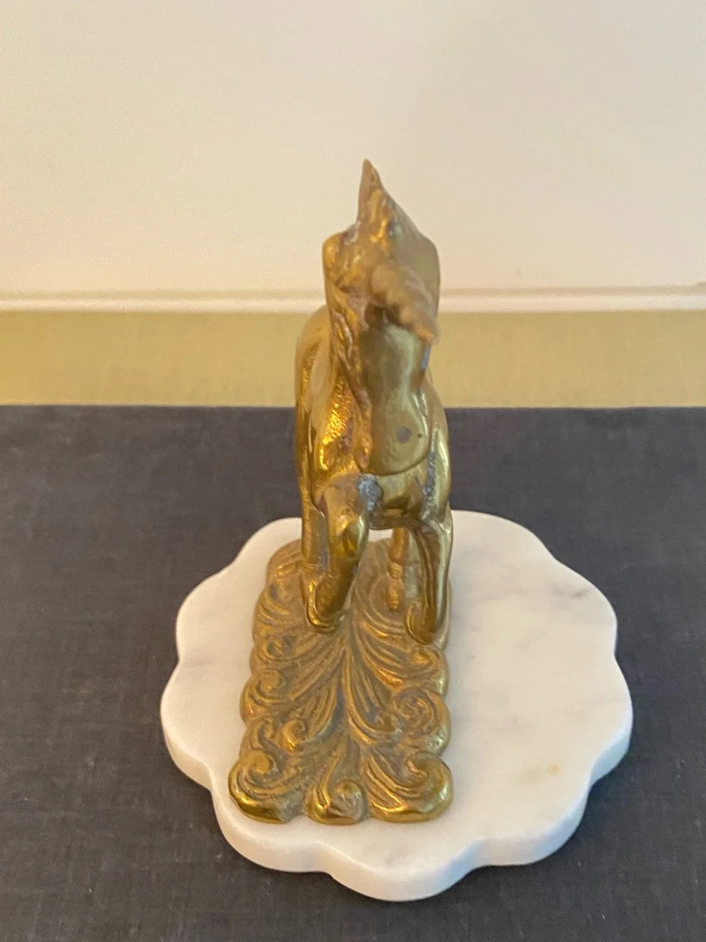 Vintage Solid Brass Rearing Unicorn Statue Figure Mythical Ethereal Celestial - Picture 4 of 10
